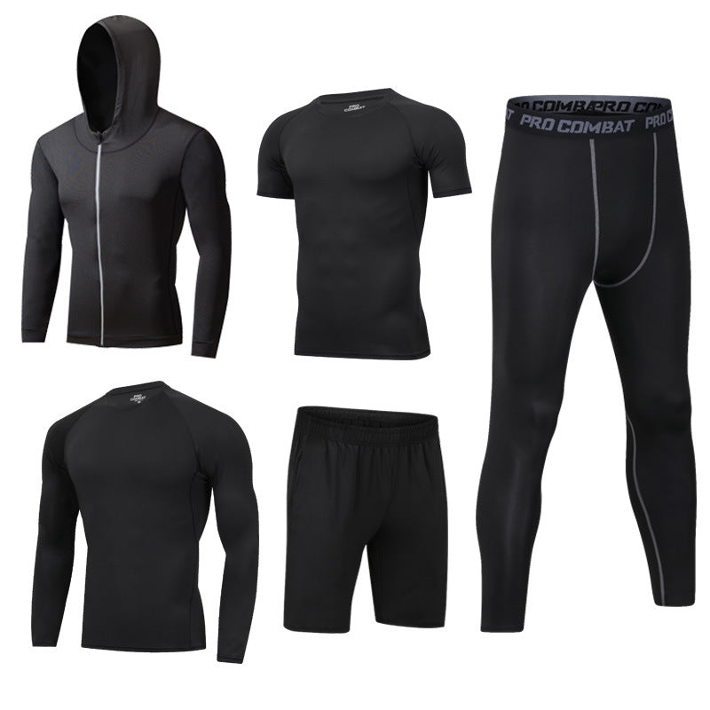 Traje de secado rápido de 5 piezas para gimnasio y deportes de ocio