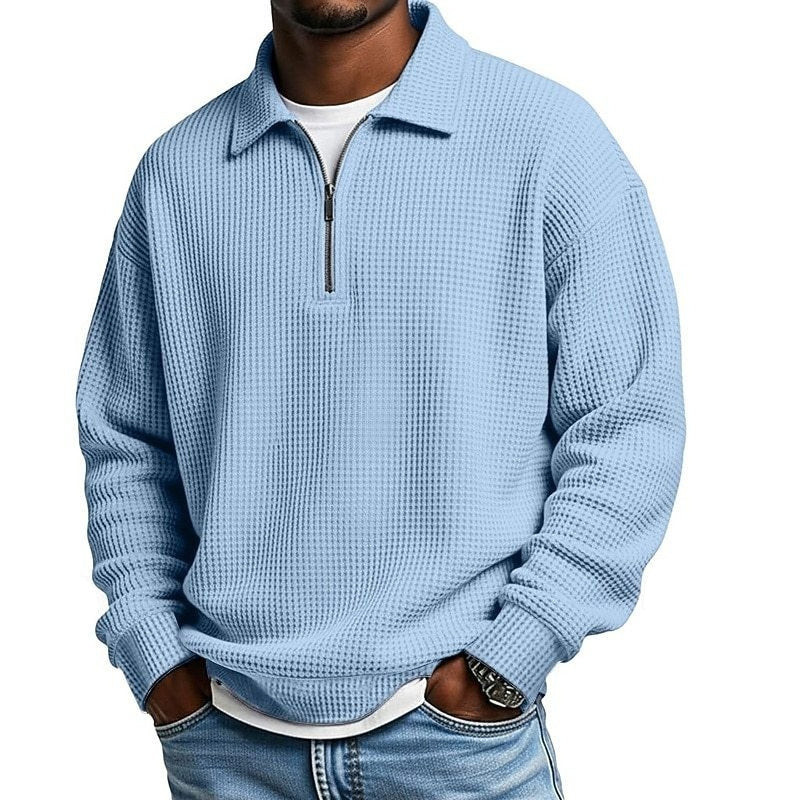 Polo de hombre con cuello y media cremallera