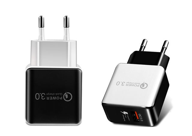 Compatible with Apple, 18W Quick Charge 3.0 Snelle Mobiele Telefoon Oplader Eu Plug Wall Charger Usb Adapter Voor Iphone 11 Pro Xr xs Max Samsung Redmi Huawei