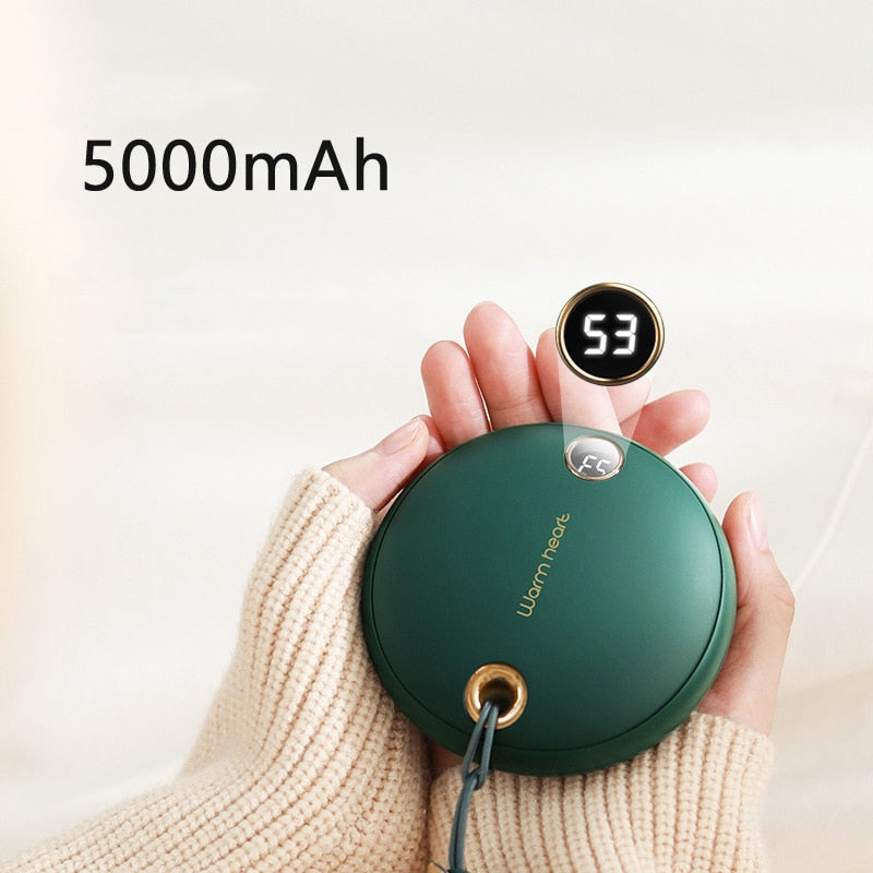 Compatible con, Calentador de manos Poverbank 5000mAh Powerbank Cargador portátil para Samsung11 X Xiaomi Power Bank con pantalla digital