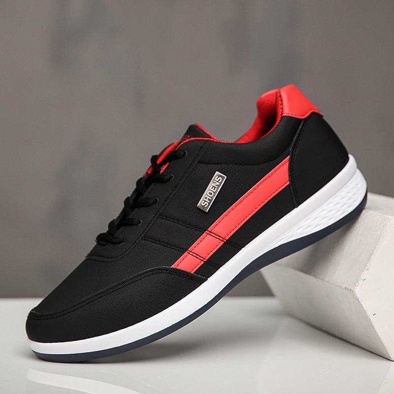 Zapatos deportivos casuales de cuero versátiles e impermeables