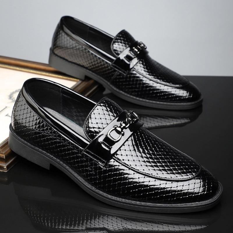Zapatos de cuero de negocios para hombre, estilo británico minimalista