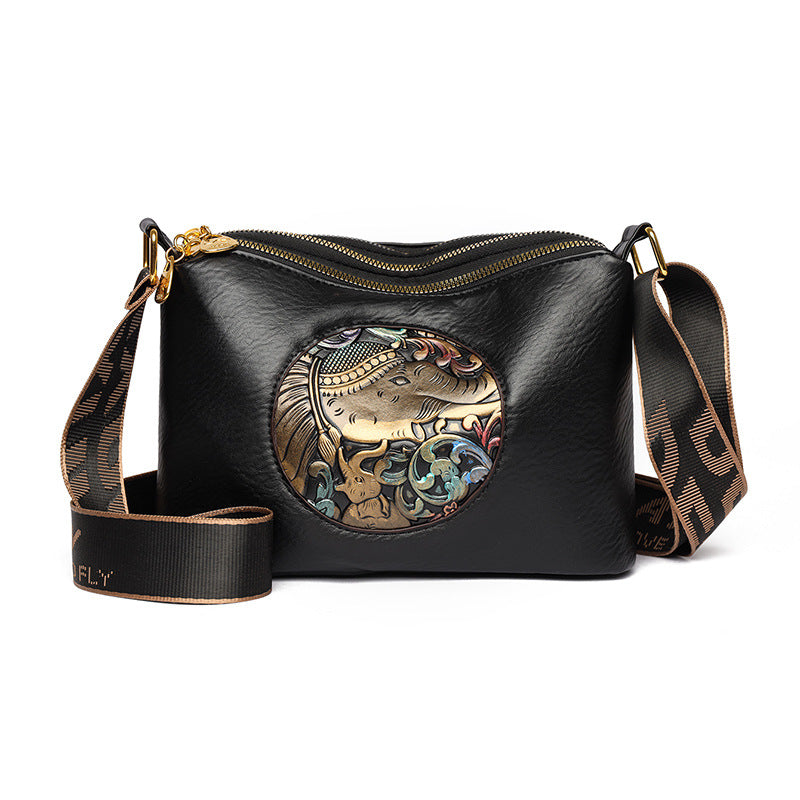 Bolso de Hombro de Estilo Chino Retro de Gran Capacidad y Múltiples Compartimentos