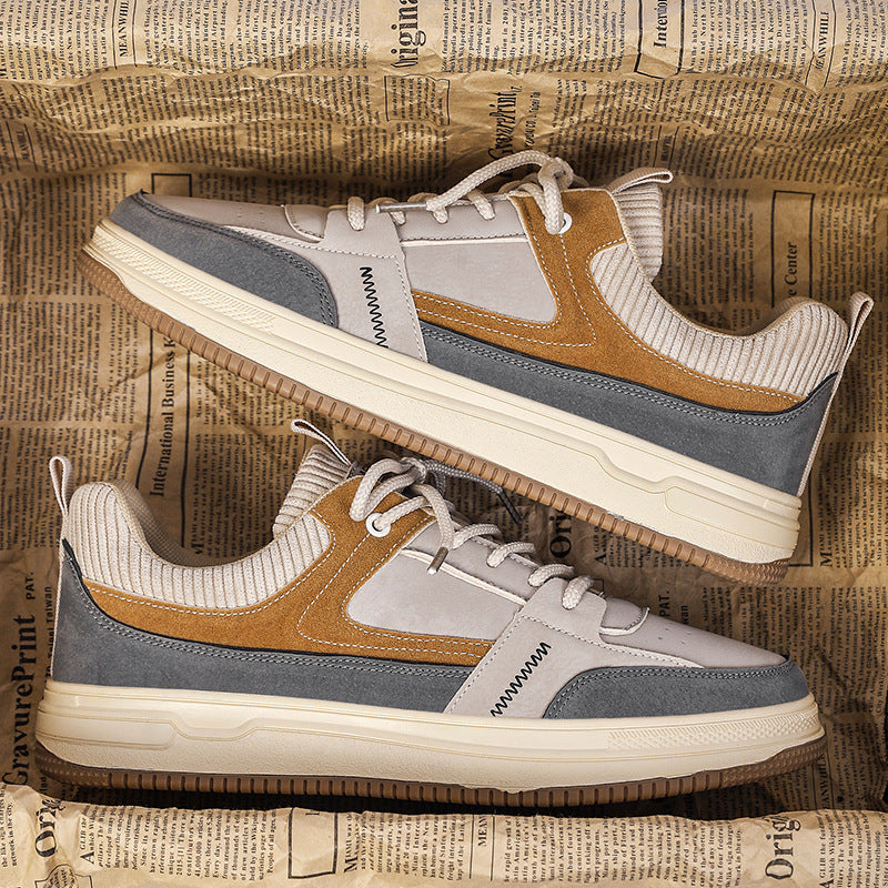 Zapatillas deportivas informales de suela gruesa y resistente al desgaste de corte bajo