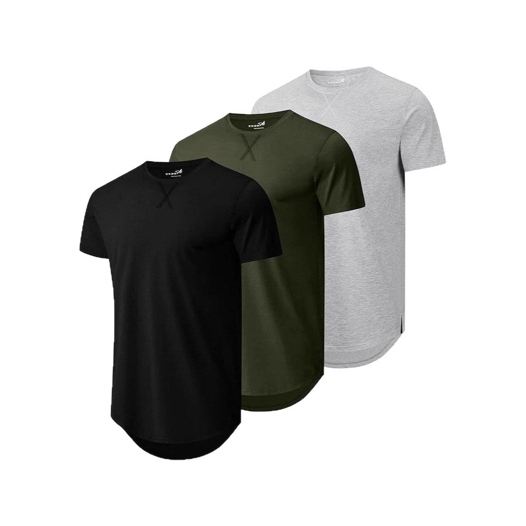 Top Faux Cotton Long Sleeve Crew Neck Short Sleeve Summer T-shirt