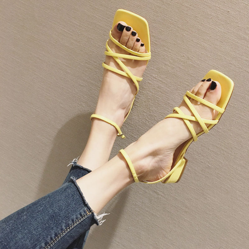 Roman cross strap sandals
