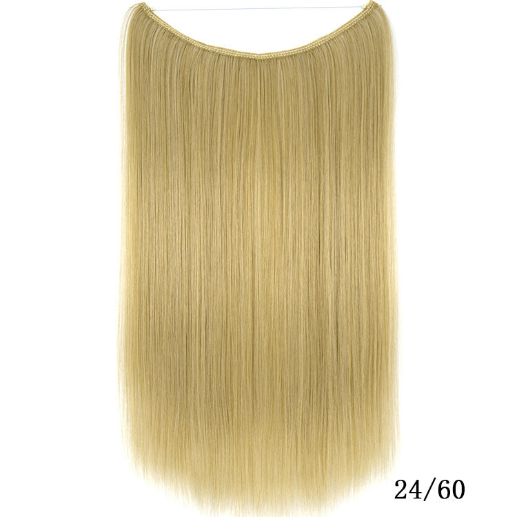 Extensiones de Pelo Invisibles de 22 Pulgadas con Hilo, Sin Clips, Secretas, Línea de Pescado, Lisas Sedosas Sintéticas