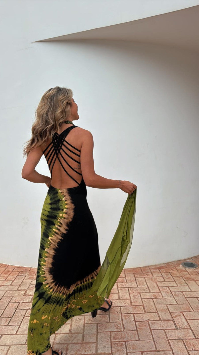 Summer Women's Printed Strapless Backless Cross Dress