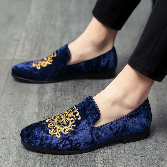 Zapatos perezosos de ocio bordados estilo coreano