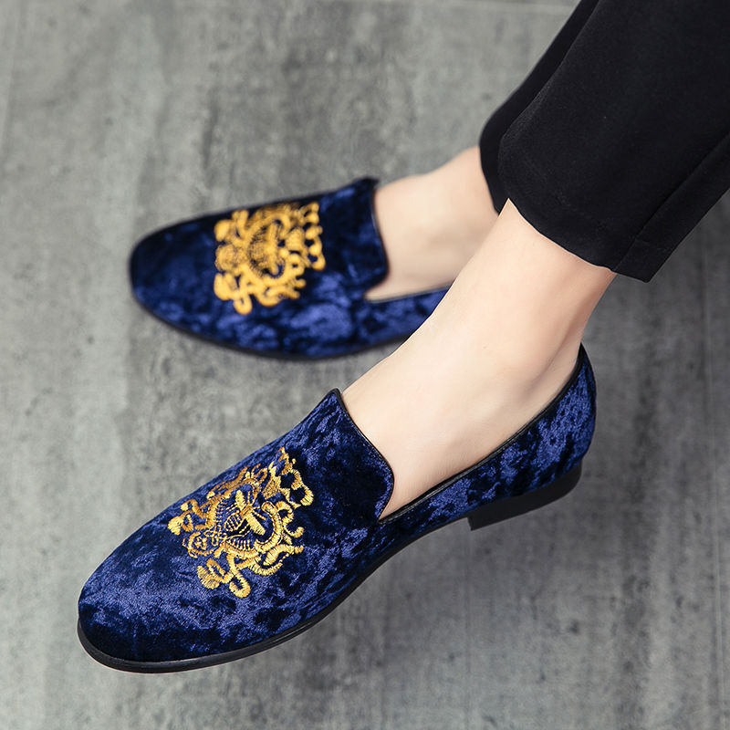 Zapatos perezosos de ocio bordados estilo coreano