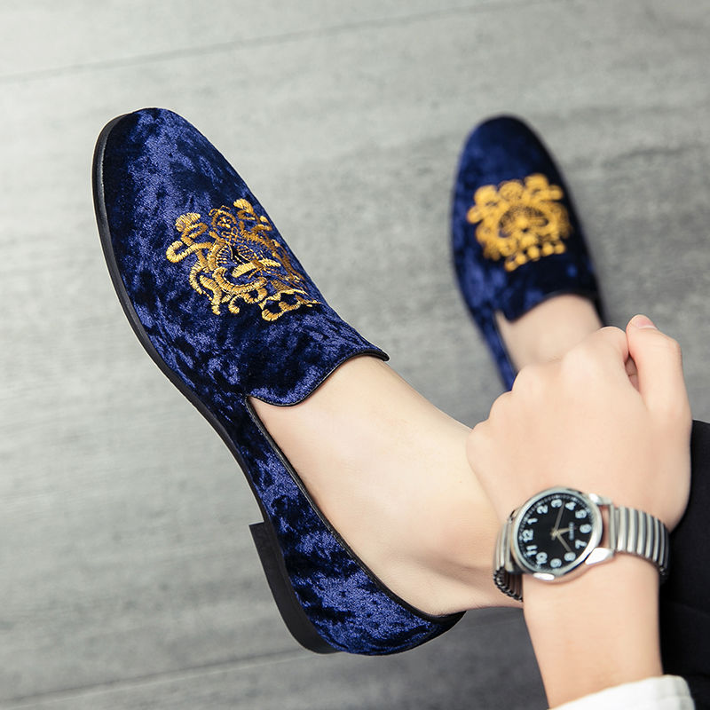 Zapatos perezosos de ocio bordados estilo coreano
