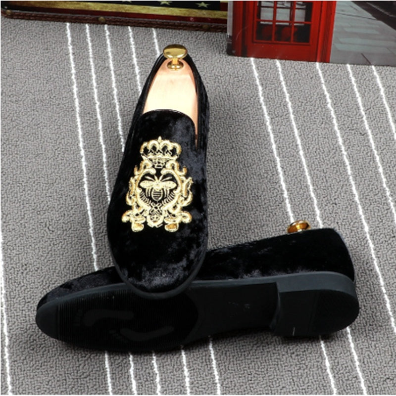 Zapatos perezosos de ocio bordados estilo coreano