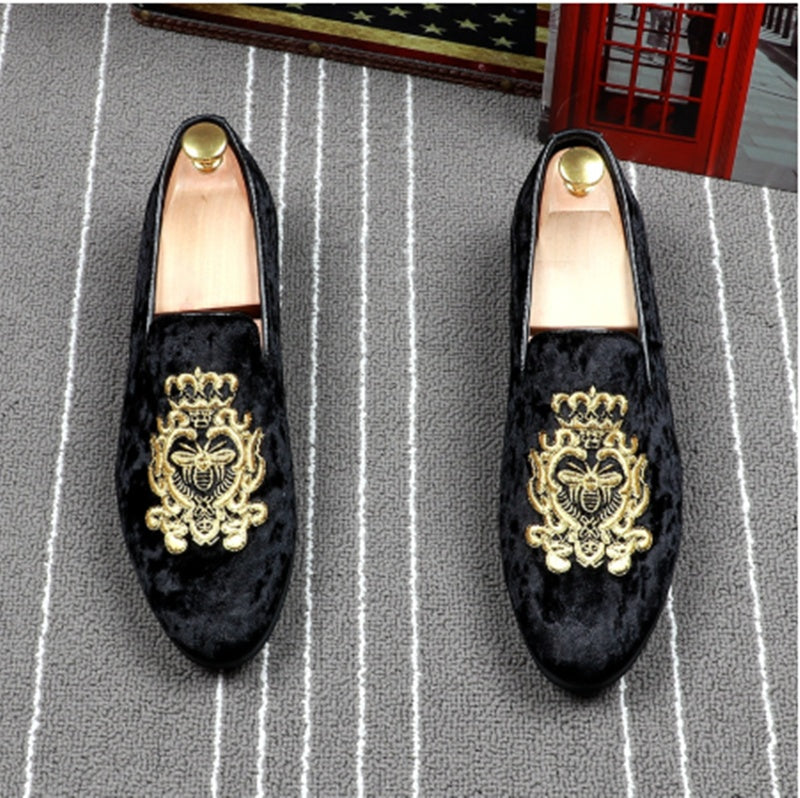 Zapatos perezosos de ocio bordados estilo coreano