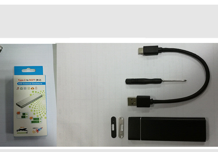 Caja de disco duro móvil de aleación de aluminio sólido M.2 NGFF a USB 3.1 SSD