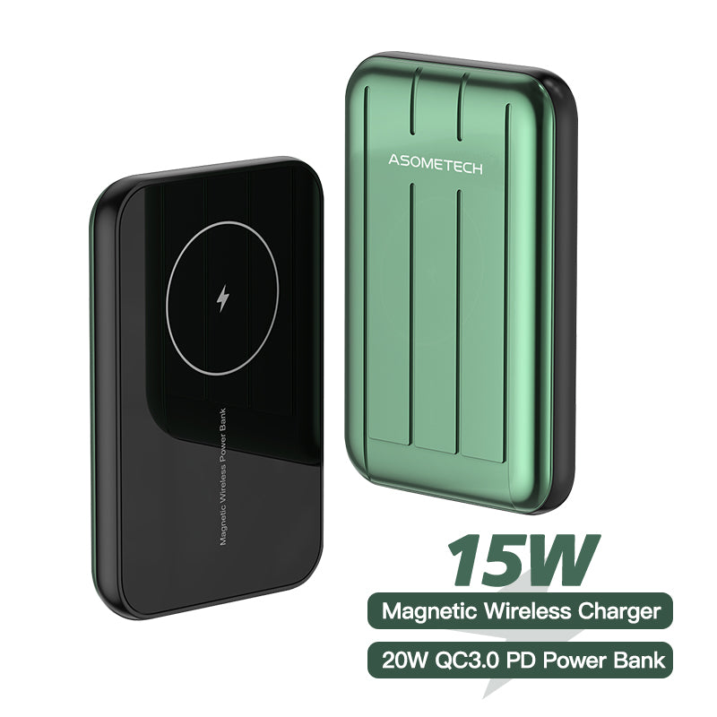 Batería externa magnética con cargador inalámbrico de 5000 mAh