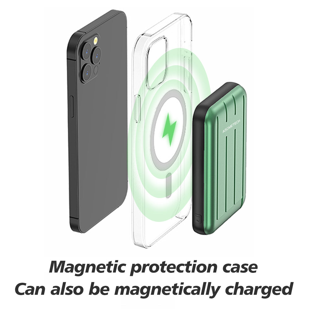 Batería externa magnética con cargador inalámbrico de 5000 mAh