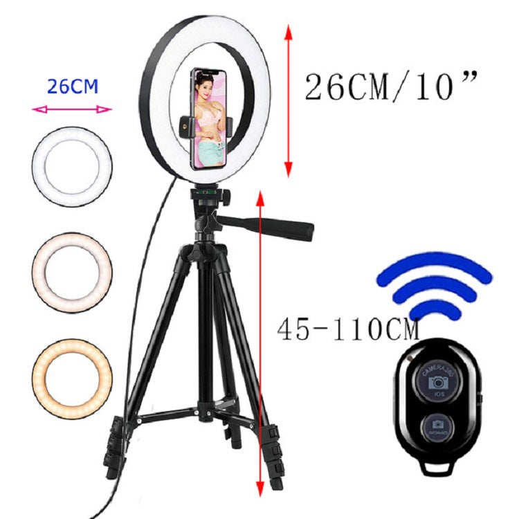 Compatible con Apple, anillo de luz LED para fotografía de selfies, trípode, luz para maquillaje