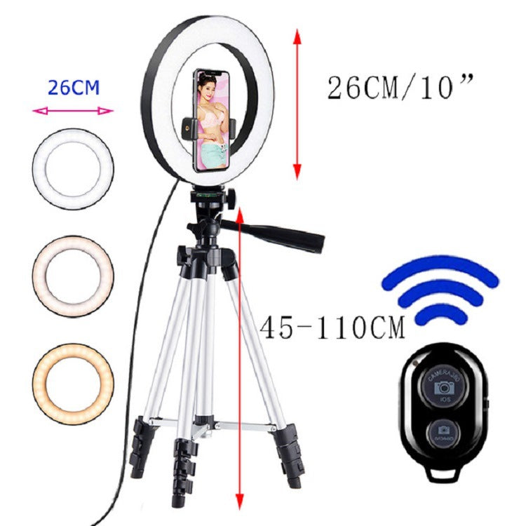 Compatible con Apple, anillo de luz LED para fotografía de selfies, trípode, luz para maquillaje