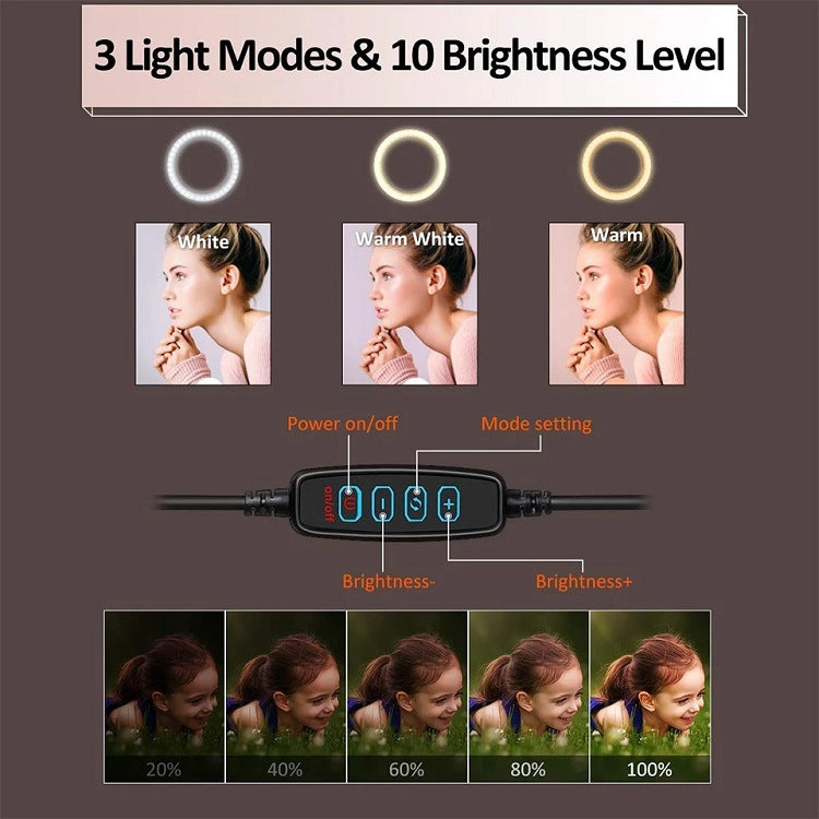 Compatible con Apple, anillo de luz LED para fotografía de selfies, trípode, luz para maquillaje