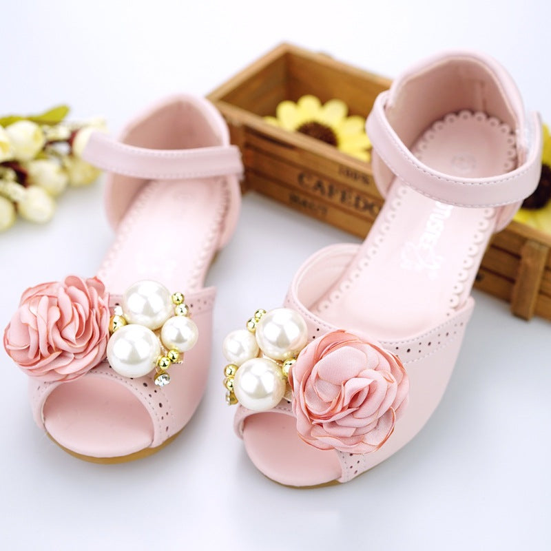 Sandalias estilo coreano de flores para princesas en tallas grandes, sandalias cómodas para niños