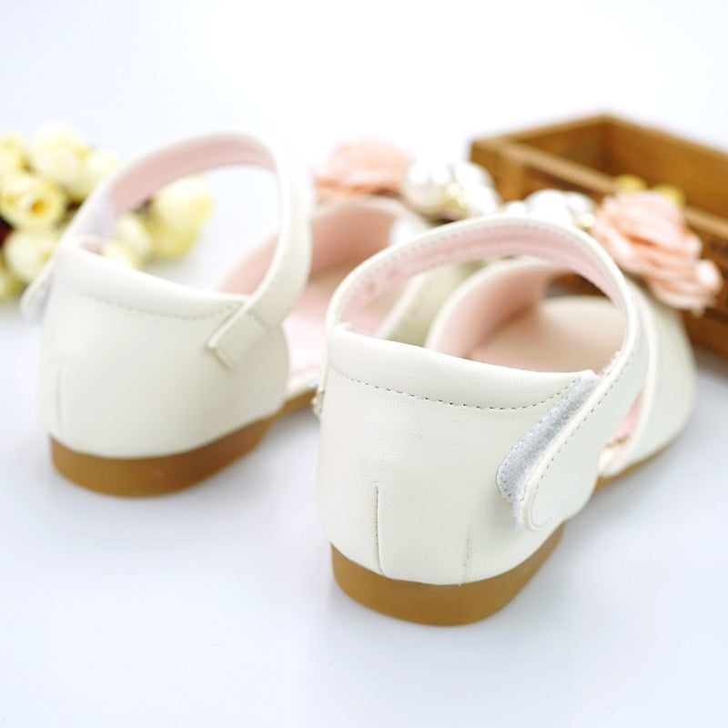 Sandalias estilo coreano de flores para princesas en tallas grandes, sandalias cómodas para niños