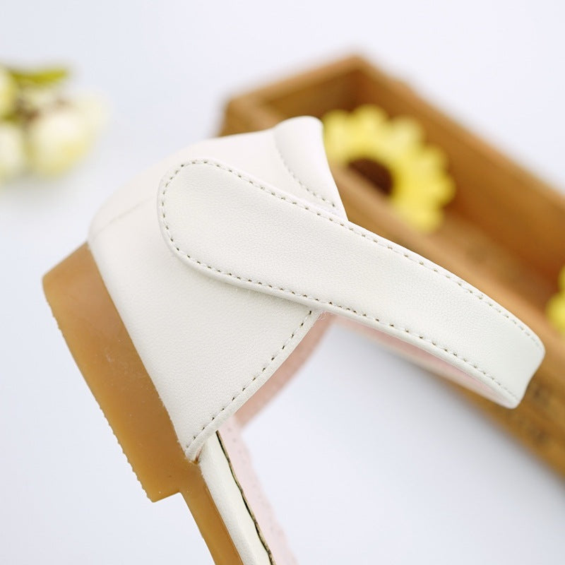 Sandalias estilo coreano de flores para princesas en tallas grandes, sandalias cómodas para niños