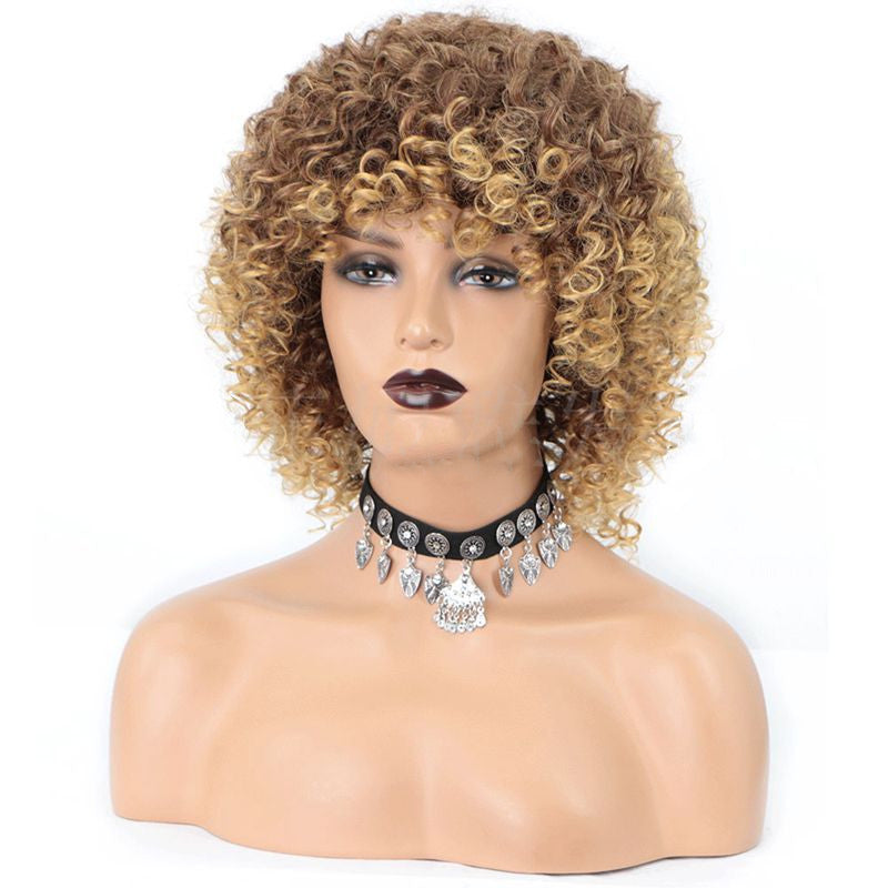 Pelucas Transfronterizas Europeas Y Americanas De Moda Africana Pequeñas Pelucas Rizadas para Mujer Peluca Tocado Cabeza Explosiva Africana