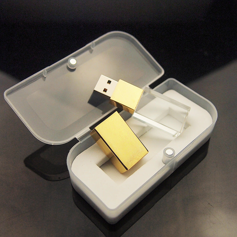 Unidad flash USB de cristal, unidad flash USB de vidrio transparente, unidad flash USB creativa personalizada