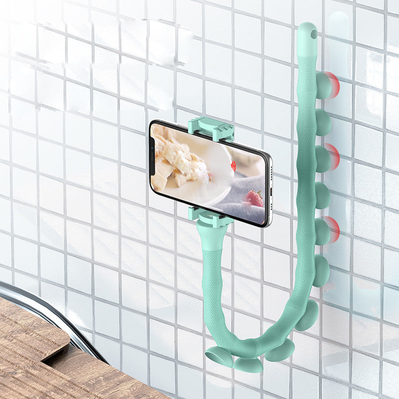 Soporte perezoso para teléfono móvil, gusano, soporte flexible con ventosa para teléfono para pared del hogar, escritorio, bicicleta