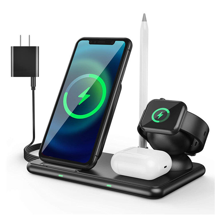 Cargador inalámbrico para teléfono móvil, reloj y auriculares Apple