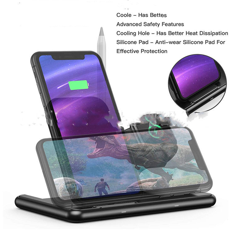 Cargador inalámbrico para teléfono móvil, reloj y auriculares Apple
