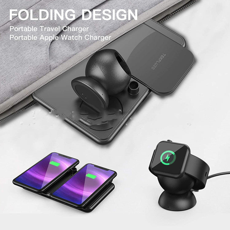 Cargador inalámbrico para teléfono móvil, reloj y auriculares Apple
