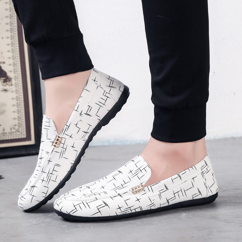 Zapatillas de hombre de tela estilo coreano, tendencia