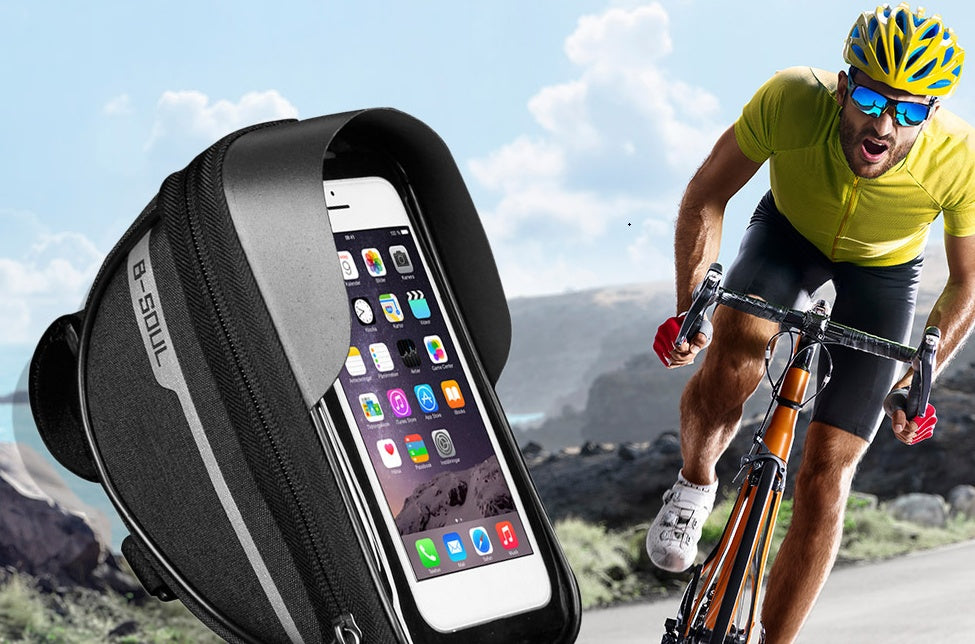 Soporte para teléfono móvil de bicicleta Bolsillo delantero para teléfono móvil