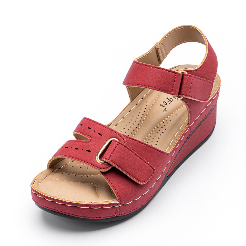 Sandals Women's Wedge With Magic Buckle Platform Large Size Sandals