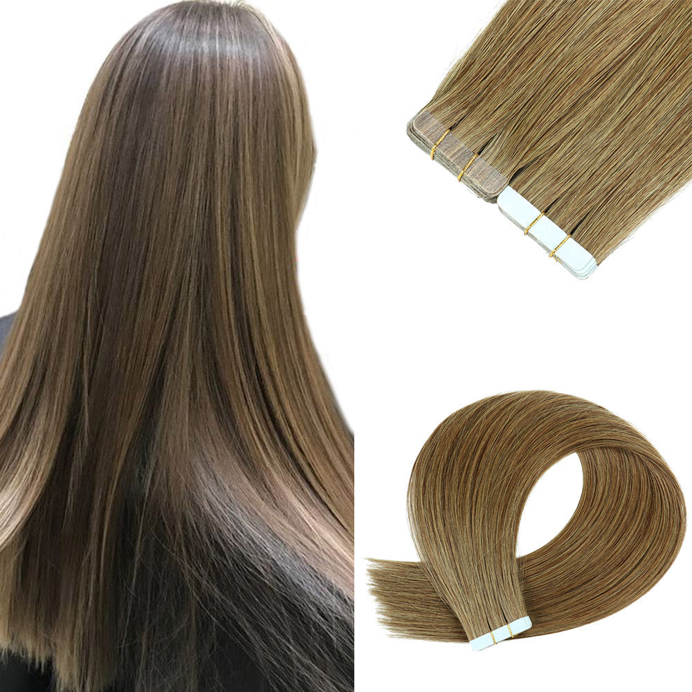 Peluca de cabello de PU con extensión adhesiva de doble cara