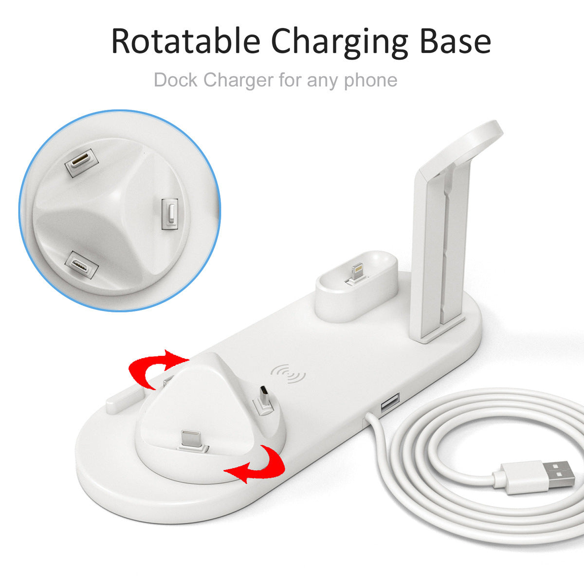 Soporte de cargador inalámbrico 3 en 1 para auriculares y reloj