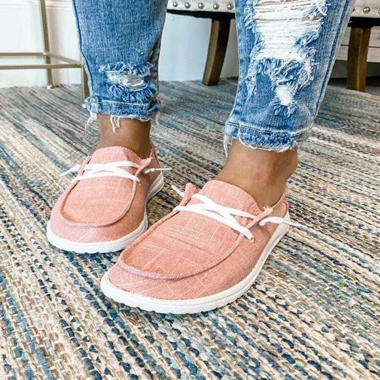 Zapatos planos de estilo nuevo antideslizantes con cordones cómodos casuales individuales para mujer con línea marcada, estampado de leopardo, comercio exterior, talla grande, venta al por mayor 43