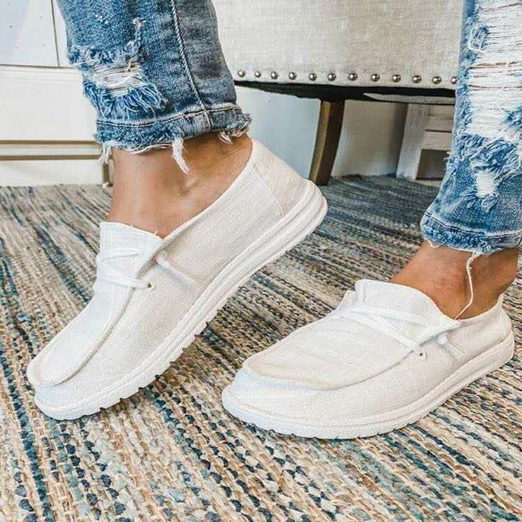 Zapatos planos de estilo nuevo antideslizantes con cordones cómodos casuales individuales para mujer con línea marcada, estampado de leopardo, comercio exterior, talla grande, venta al por mayor 43
