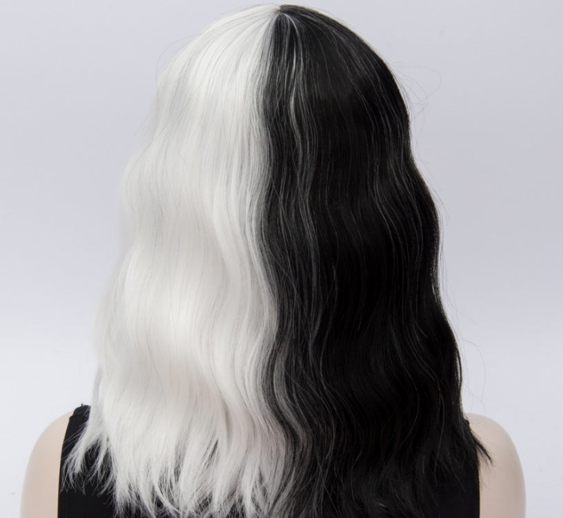 Pelucas cortas Similler de pelo sintético para Halloween, rizadas, cosplay, mujer, blancas, lisas para negras