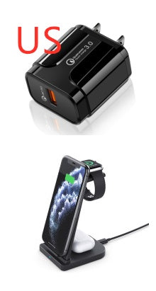 Cargador inalámbrico plegable 3 en 1 versátil para teléfono móvil