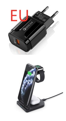 Cargador inalámbrico plegable 3 en 1 versátil para teléfono móvil