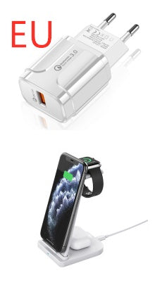 Cargador inalámbrico plegable 3 en 1 versátil para teléfono móvil
