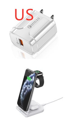 Cargador inalámbrico plegable 3 en 1 versátil para teléfono móvil