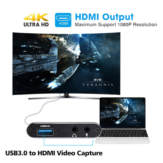 Tarjeta de captura de video HDMI, tarjeta de captura 4K, grabación de pantalla, USB 3.0, 1080P, 60FPS, captura de juegos