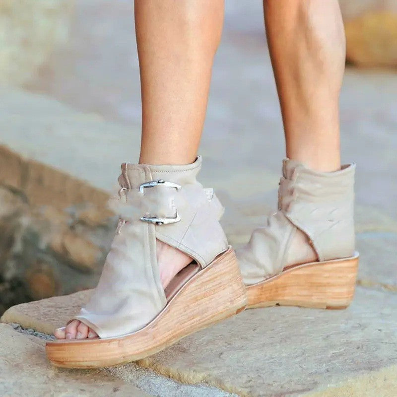 Women's Shoes High Top Wedge Sandals Platform Fish Mouth Sandals