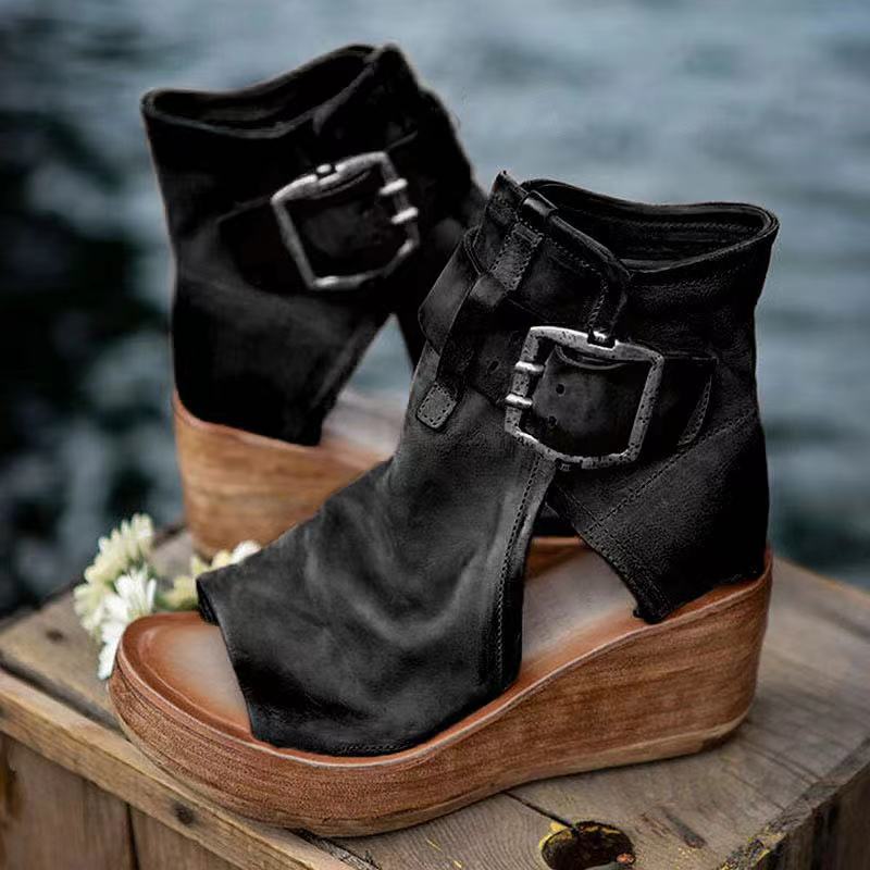 Women's Shoes High Top Wedge Sandals Platform Fish Mouth Sandals