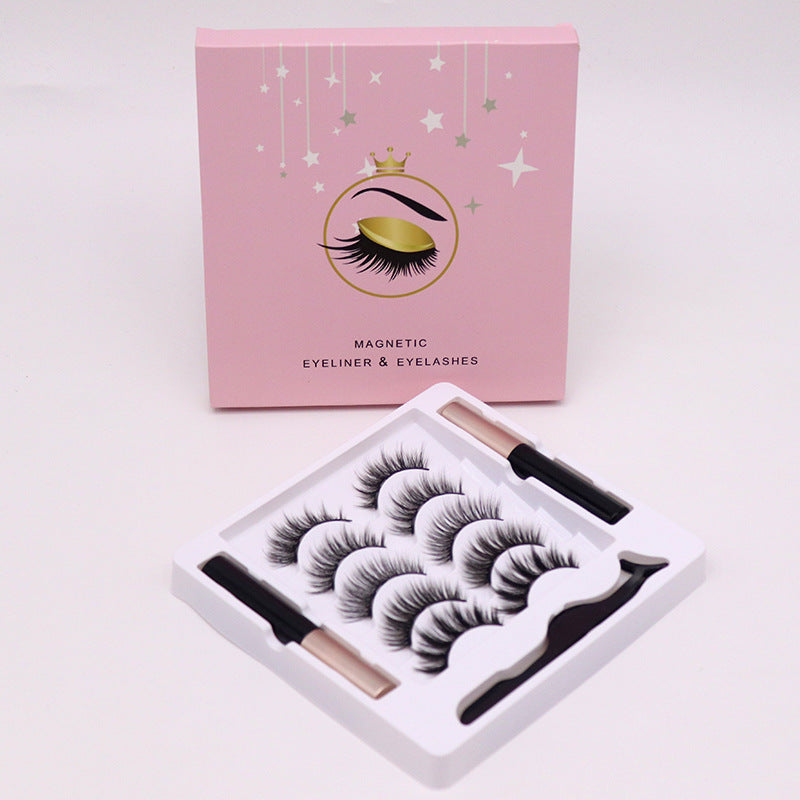 Juego de delineador de ojos y pestañas magnéticas, extensión de pestañas postizas de visón de larga duración, resistente al agua, herramienta de maquillaje de belleza reutilizable
