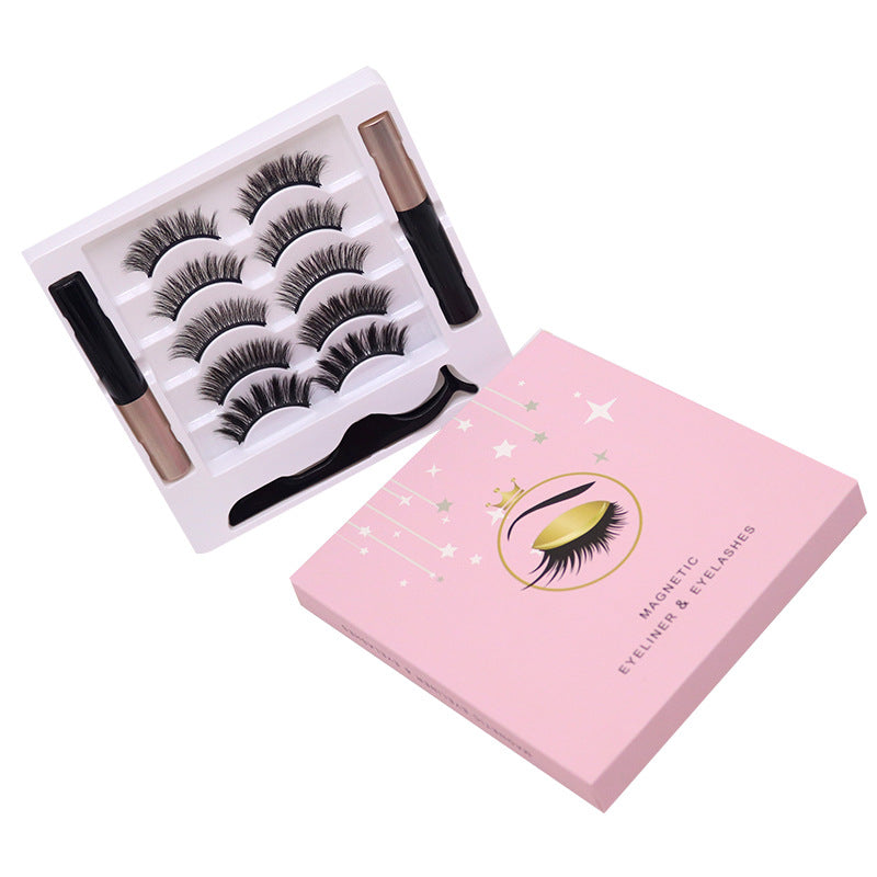Juego de delineador de ojos y pestañas magnéticas, extensión de pestañas postizas de visón de larga duración, resistente al agua, herramienta de maquillaje de belleza reutilizable