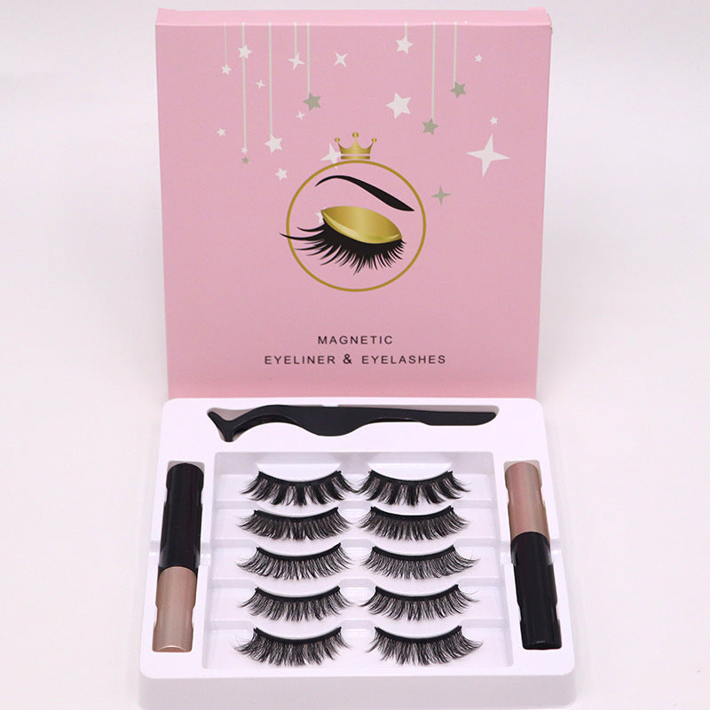 Juego de delineador de ojos y pestañas magnéticas, extensión de pestañas postizas de visón de larga duración, resistente al agua, herramienta de maquillaje de belleza reutilizable